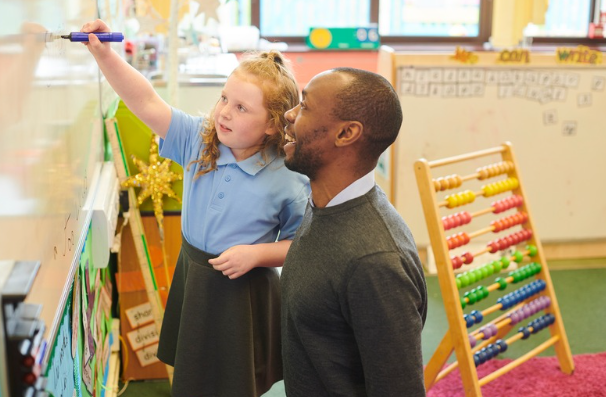 Child with teacher