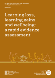 Learning Loss, Learning Gains, And Wellbeing Rapid Evidence Assessment Cover 180X255