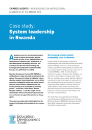 System Leadership In Rwanda Cover 180X255