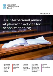An International Review Of Plans And Actions For School Reopening Cover 180X255