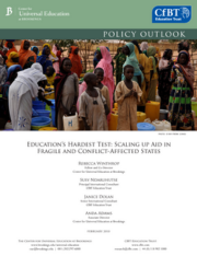 Education's Hardest Test Scaling Up Aid In Fragile And Conflict Affected States Cover 180X255