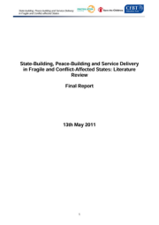 State Building, Peace Building And Service Delivery In Fragile And Conflict Affected States (Literature Review) Cover 180X255