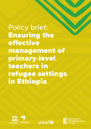 Teacher Management In Refugee Settings Ethiopia Policy Brief Cover 180X255