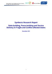 State Building, Peace Building And Service Delivery In Fragile And Conflict Affected States Cover 180X255